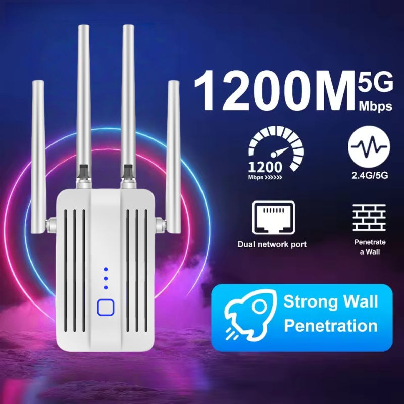 Home Security And Internet - 1200Mbps WiFi Tekrarlayıcı Genişletici 2.4G/5GHz Çift