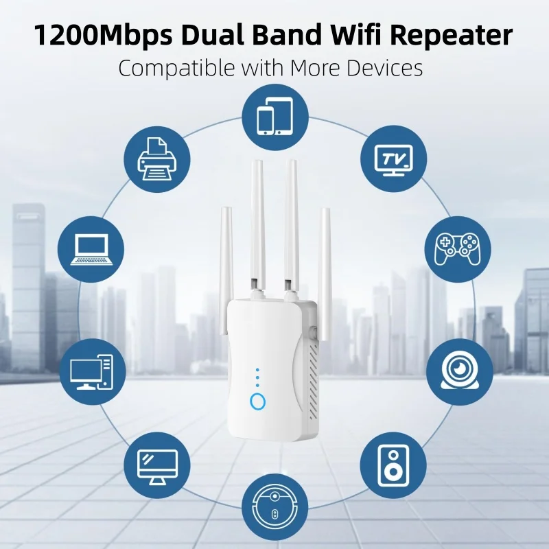 Home Security Bundle - 1200Mbps Çift Bantlı WiFi Tekrarlayıcı Kablosuz