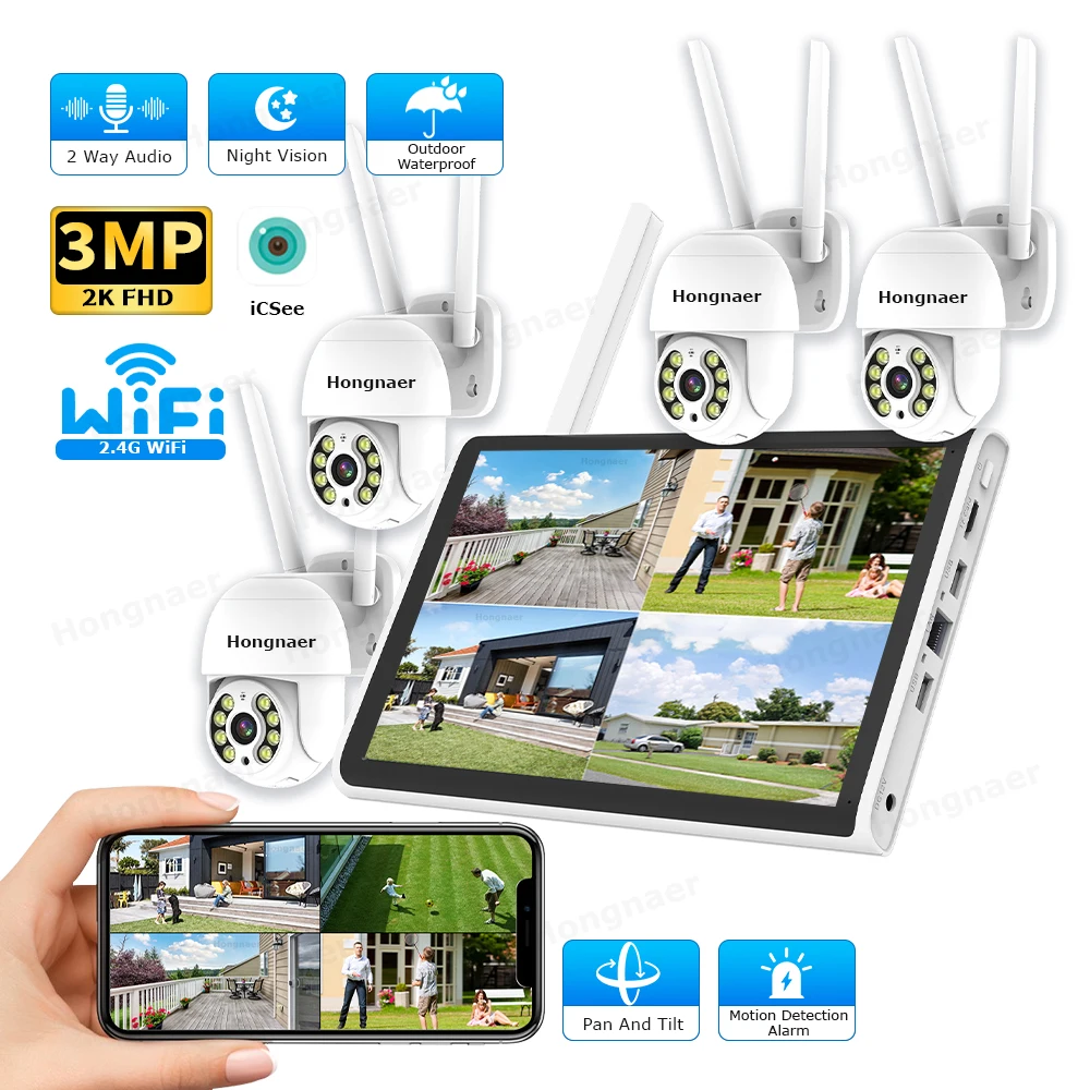 Home Security Usa - 2026 Hongnaer 3MP 4 Kanallı WiFi