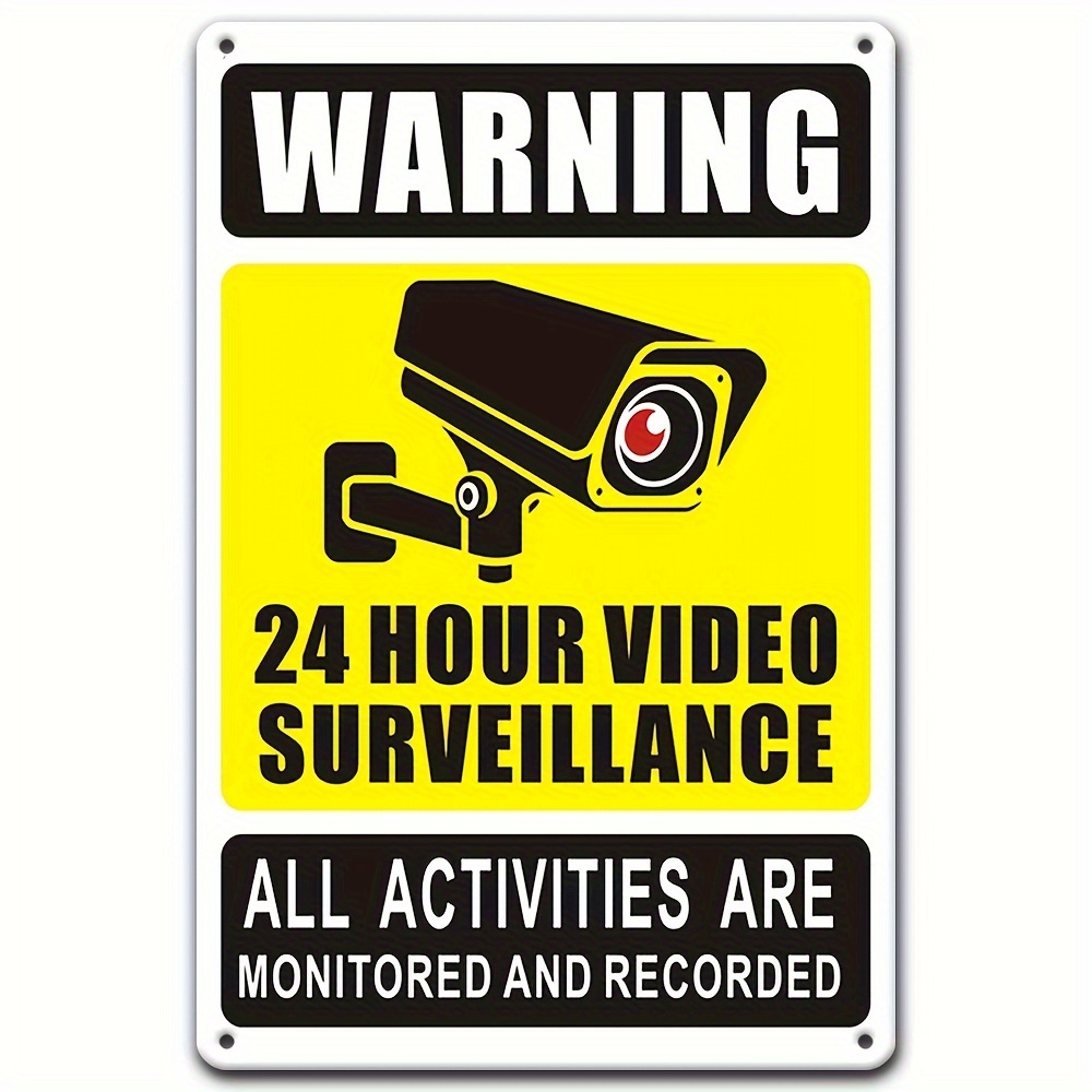 Home Security With Camera - 7/24 Video Gözetim Uyarı Levhası -