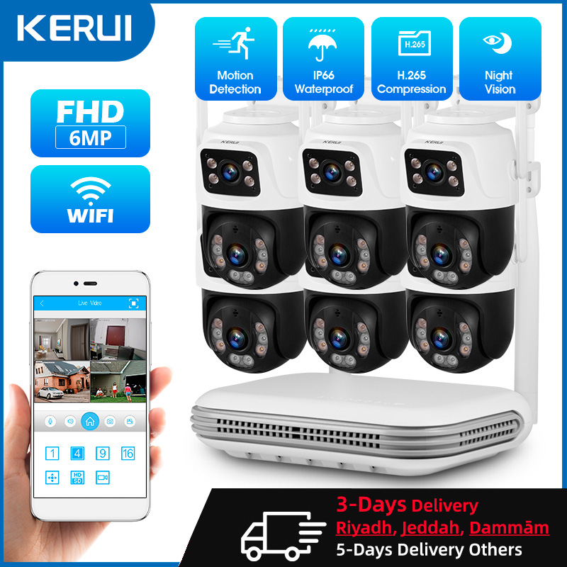 Nvr Kit 8 Channel - KERUI Su Geçirmez 6MP HD Kablosuz
