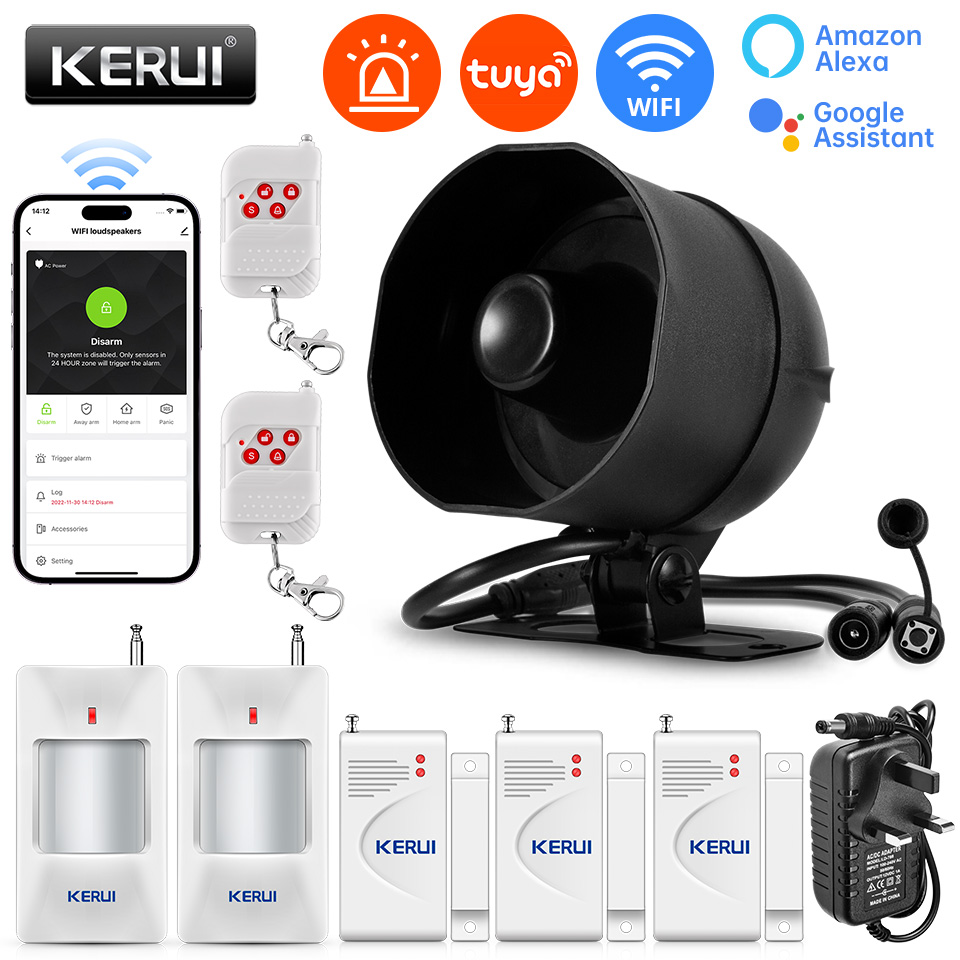 Home Security No Wifi - KERUI 120db Siren Alarm Sistemi WiFi