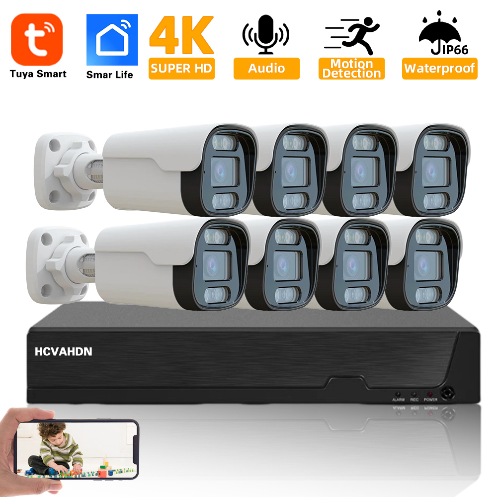 Nvr Kit 8 Channel - 4K 8MP TUYA güvenlik kiti 8CH