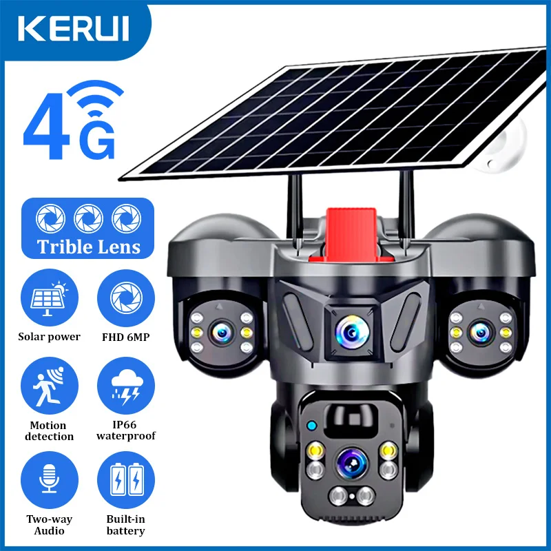 Home Security No Wifi - KERUI Dış Mekan PTZ 6MP 4G