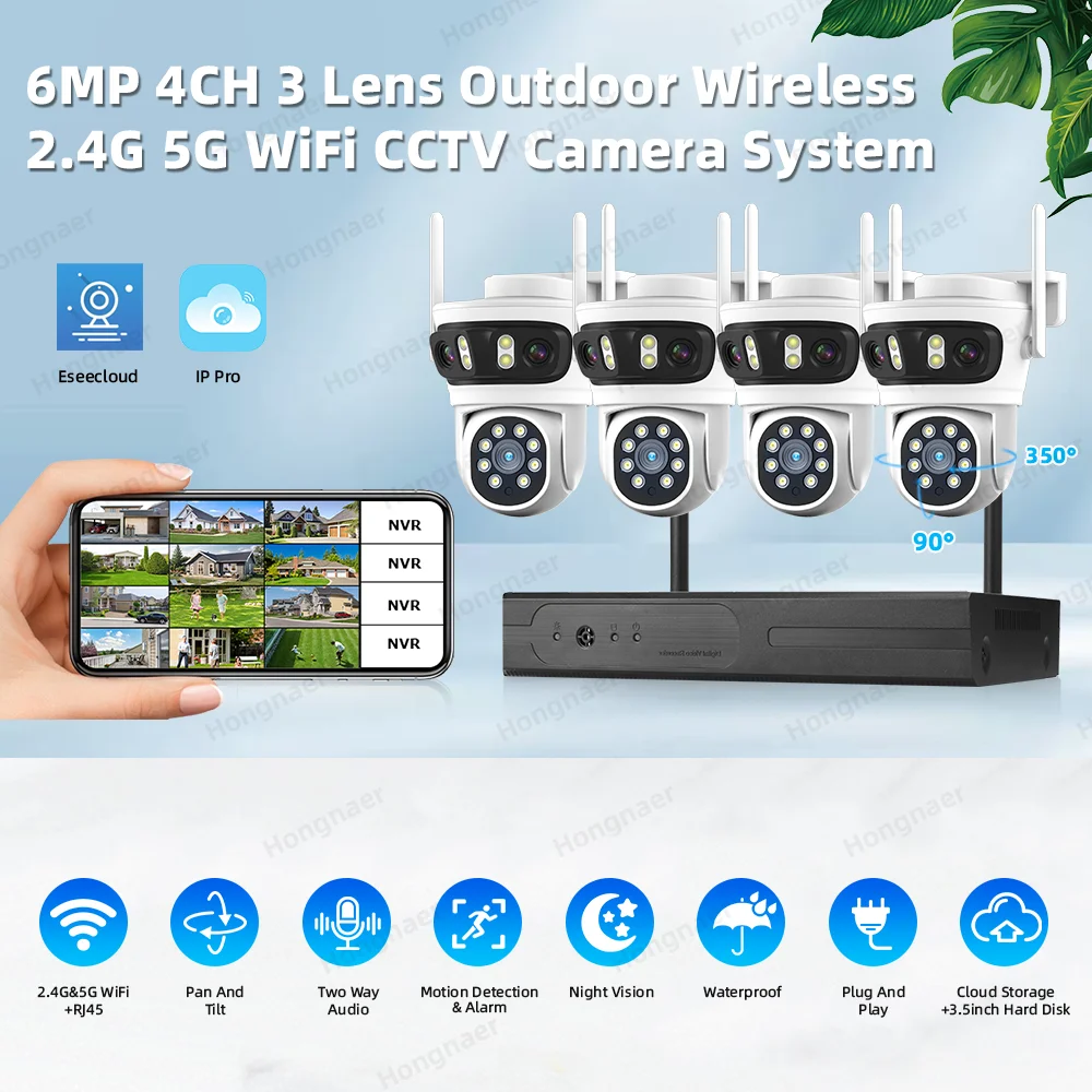 2026 Hongnaer 6MP 4 Kanallı 3  - Home Security Usa incelemesi ve fiyatı