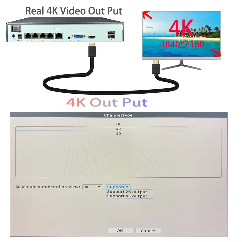 4K 10CH NVR 4/8Port POE 8MP 5M - Home Security With Camera incelemesi ve fiyatı