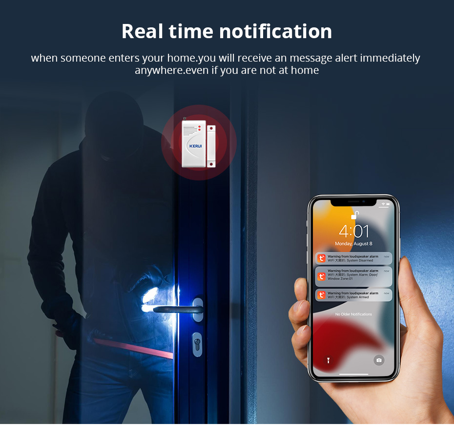 KERUI Tuya WIFI yüksek sesle h - Home Security No Wifi incelemesi ve fiyatı
