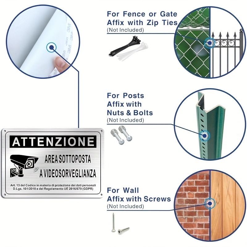 İtalyan Güvenlik Levhası 20X30 - Home Security With Camera incelemesi ve fiyatı