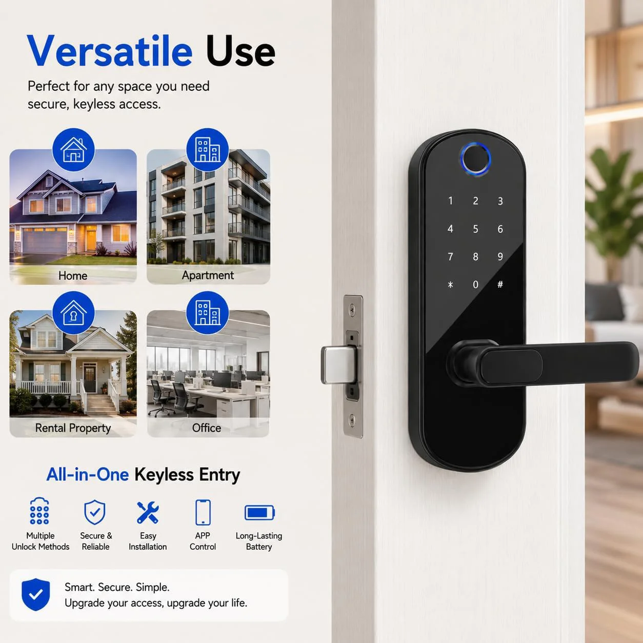 Akıllı Kapı Kilidi Parmak İzi  - Home Security No Wifi incelemesi ve fiyatı